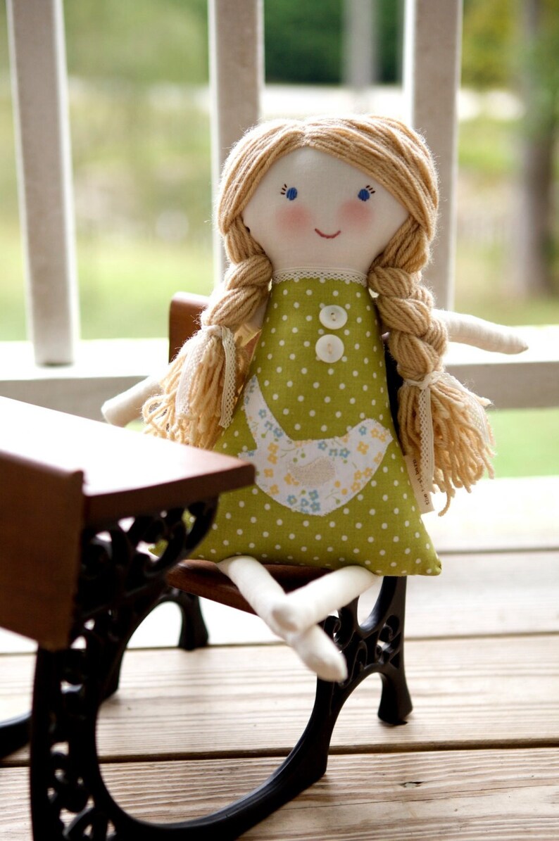 Eco-Friendly Rag Cloth Doll, Personalization Keepsake Waldorf Fabric Doll, Eleanor image 1