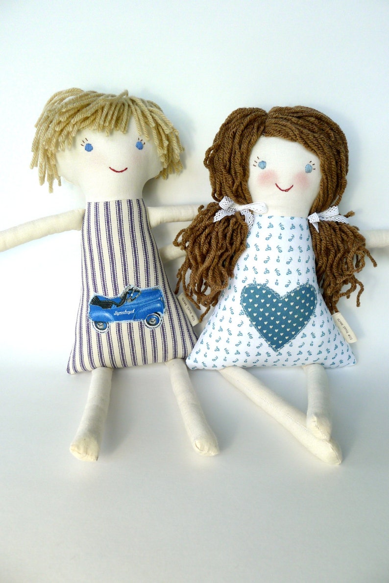 Custom Set of 3 Rag Waldorf Dolls, Personalized, custom cloth doll image 2