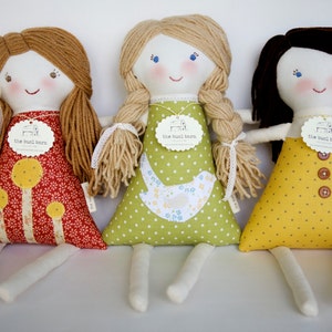 Custom Set of 3 Rag Waldorf Dolls, Personalized, custom cloth doll image 3