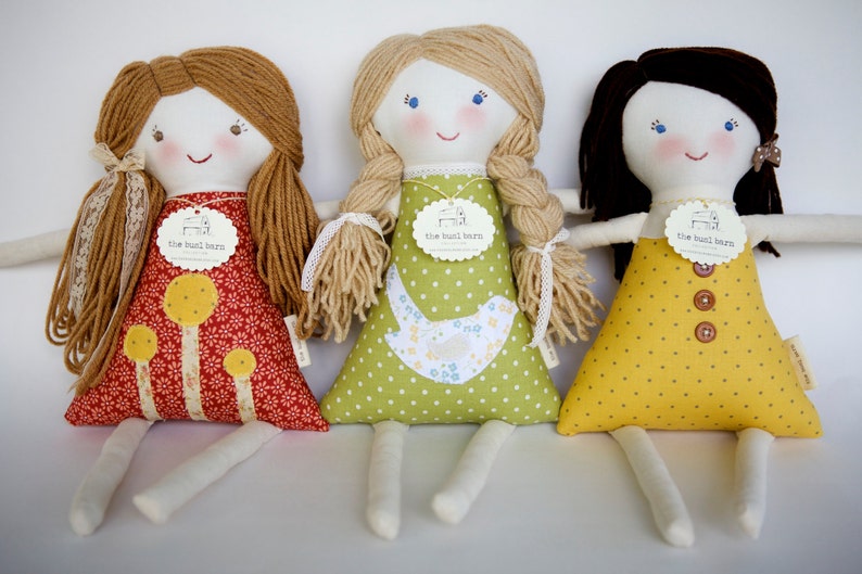 Custom Set of 3 Rag Waldorf Dolls, Personalized, custom cloth doll image 3