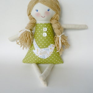 Eco-Friendly Rag Cloth Doll, Personalization Keepsake Waldorf Fabric Doll, Eleanor image 2