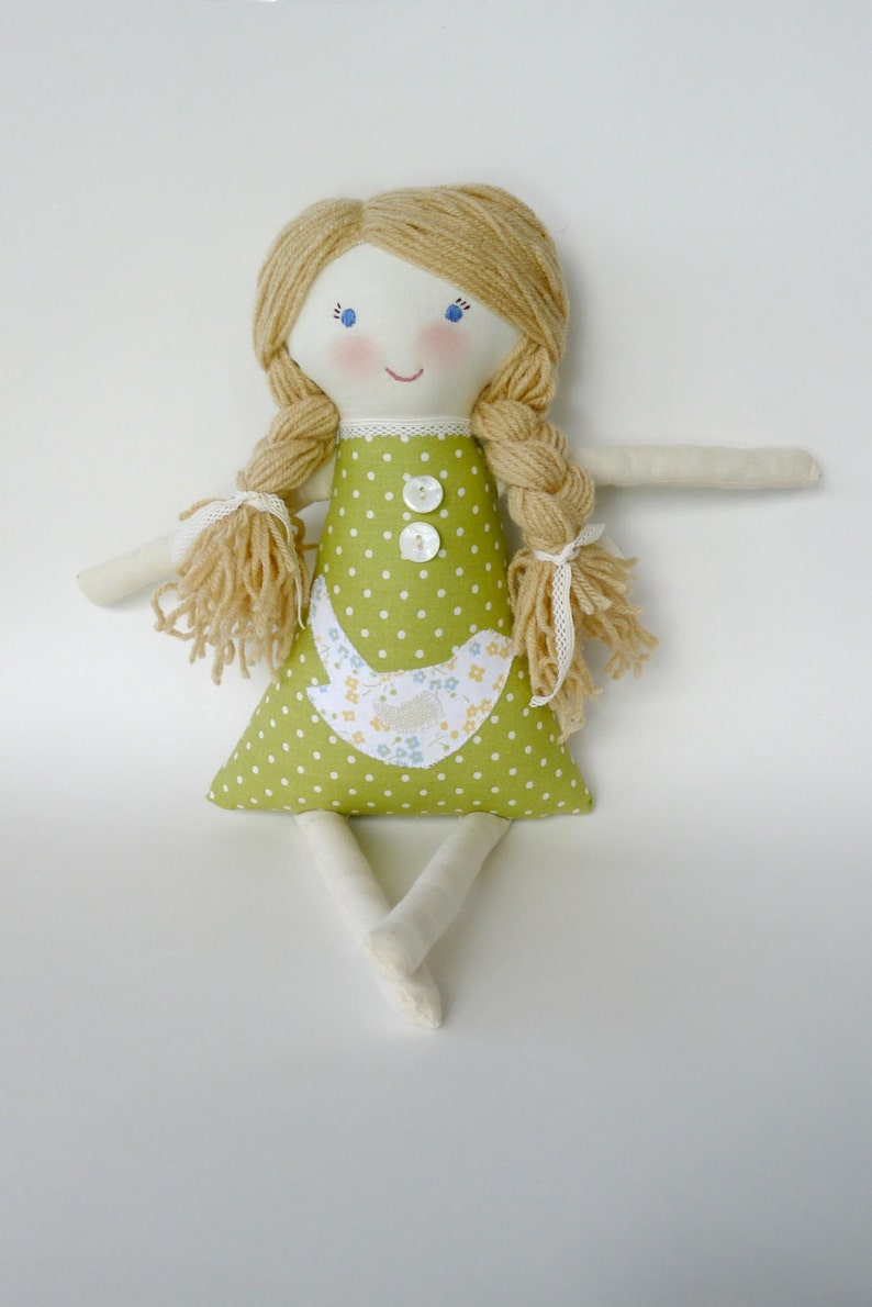 Eco-Friendly Rag Cloth Doll, Personalization Keepsake Waldorf Fabric Doll, Eleanor image 2