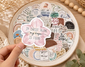 Christian Stickers, 50 Assorted Bible Verse and Faith Designs
