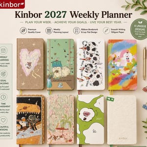 Agenda semanal Kinbor 2027, 120 páginas / Organizador compacto de 91 × 185 mm