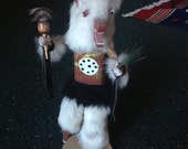 Navajo Authentic Vintage Signed Wolf Kachina Handmade Native American