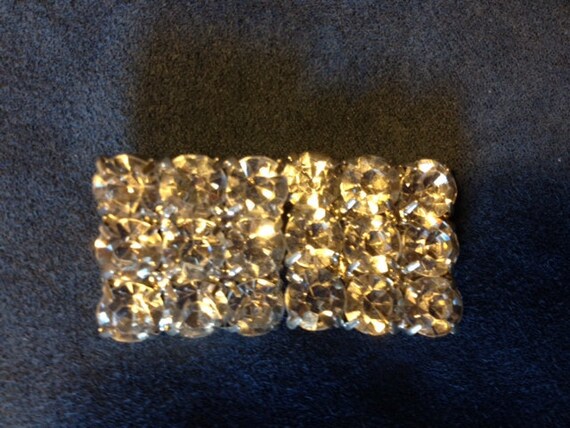 Vintage Rhinestone Earrings, 1-inch Square - image 5