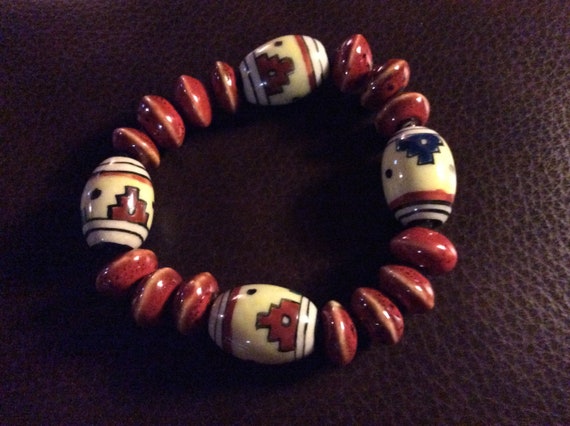 Beautiful Vintage Southwestern Style Beaded Brace… - image 4