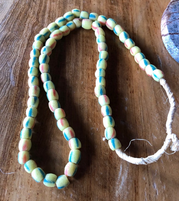 Vintage Trading Beads Strung on Jute
