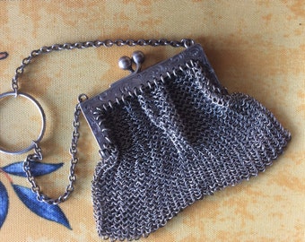 Antique Victorian Chatelaine Sterling Silver Change Purse