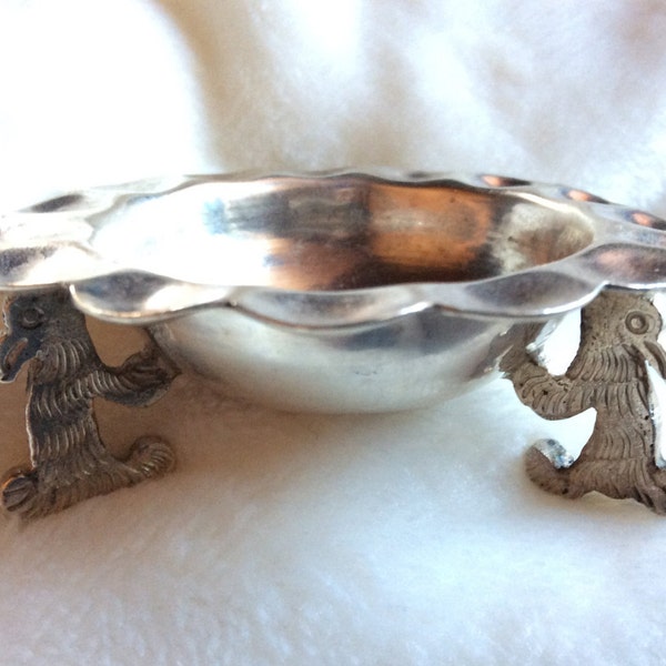 Vintage Handmade & Hallmarked Sandborns Sterling Silver Coyote Dish