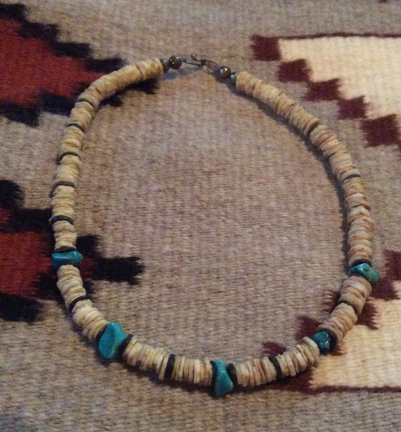 Vintage Native American Heishi & Turquoise Necklace - Etsy