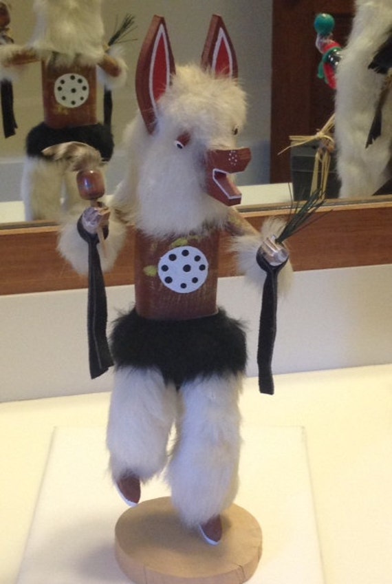 Navajo Authentic Vintage Signed Wolf Kachina..handmade Native