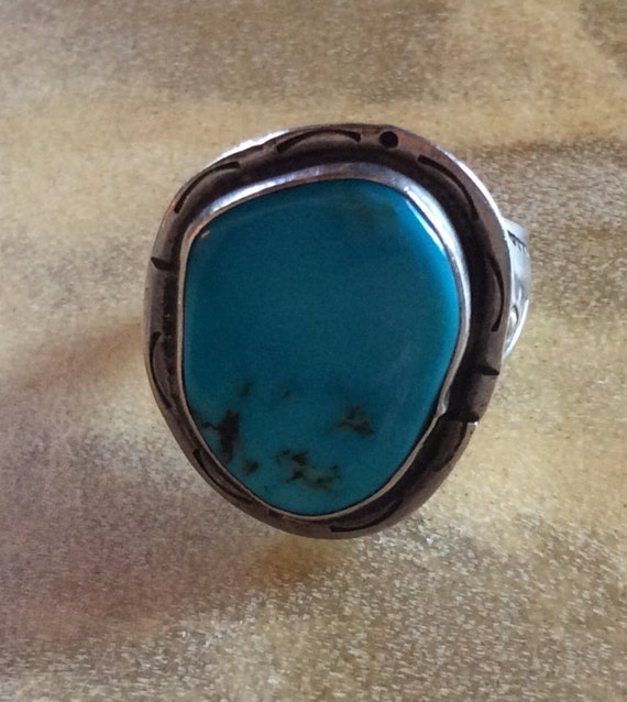 Size 11 1/4 Native American Navajo Turquoise & Sterling Silver - Etsy