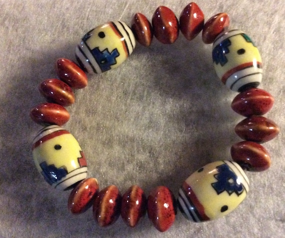 Beautiful Vintage Southwestern Style Beaded Brace… - image 2