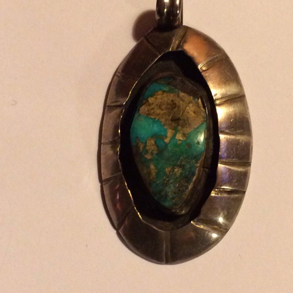 Vintage Native American Handmade Silver & Turquoi… - image 3