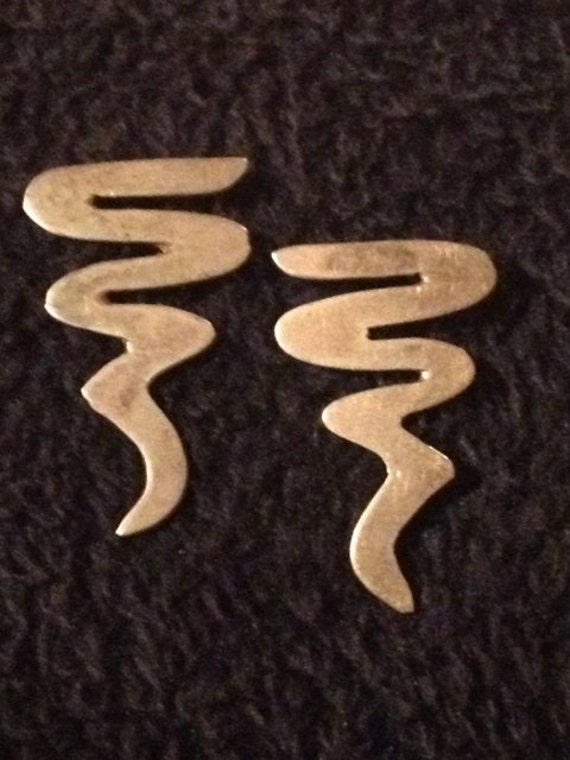 Vintage Sterling Silver Lightning Earrings
