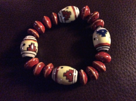 Beautiful Vintage Southwestern Style Beaded Brace… - image 3