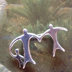 Sale - Vintage Sterling Silver Abstract Family of Three Brooch Pin