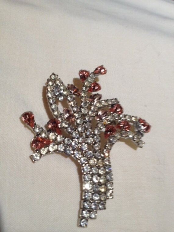 Sale - Large Vintage Rhinestone Brooch Pin - image 3