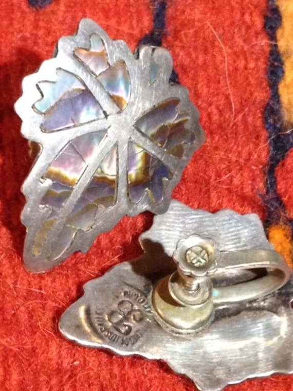 Los Ballesteros Signed Vintage Abalone & Sterling… - image 1