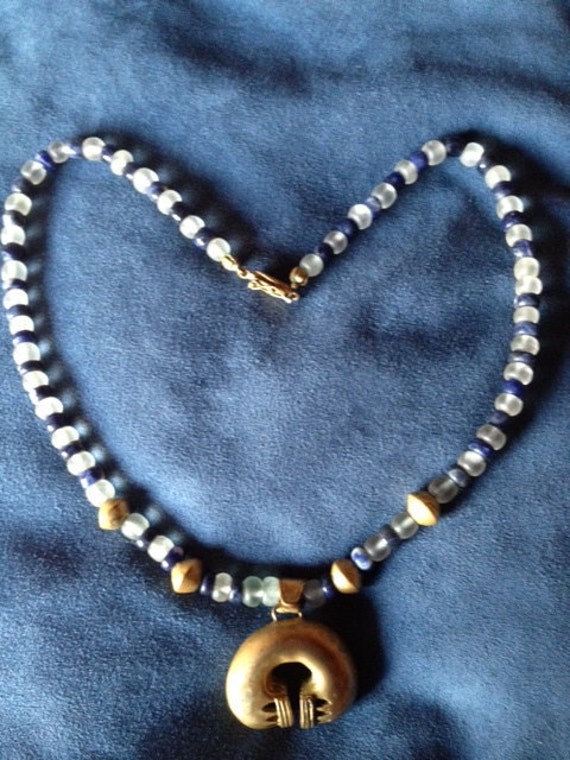 Unique Vintage Handmade Necklace with Pendant - image 1