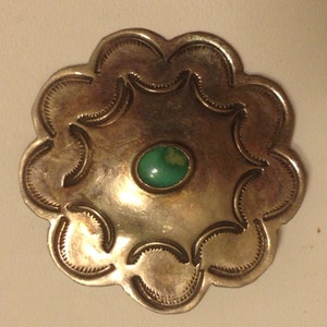 Vintage Indiaanse handgemaakte sterlingzilveren conchobroche