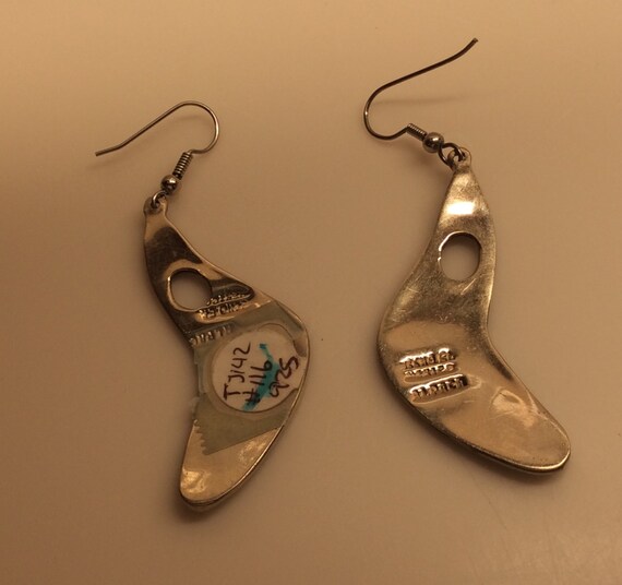 Dramatic Vintage Handmade Mexico Abalone and Silv… - image 7