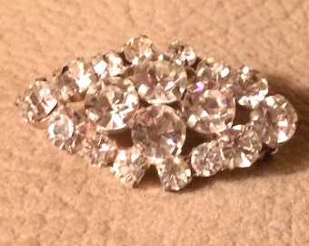 Old Vintage Rhinestone Brooch Pin