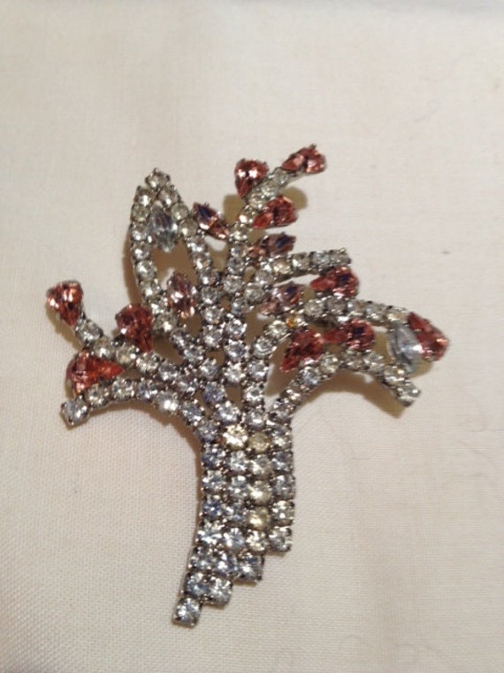 Sale - Large Vintage Rhinestone Brooch Pin - image 4