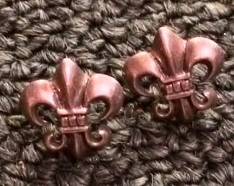 Vintage Fleur de Lis Sterling Silber Ohrringe