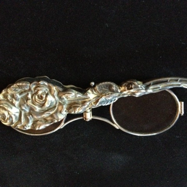 Unger Brothers Rare Antique Art Nouveau Sterling Silver Lorgnette