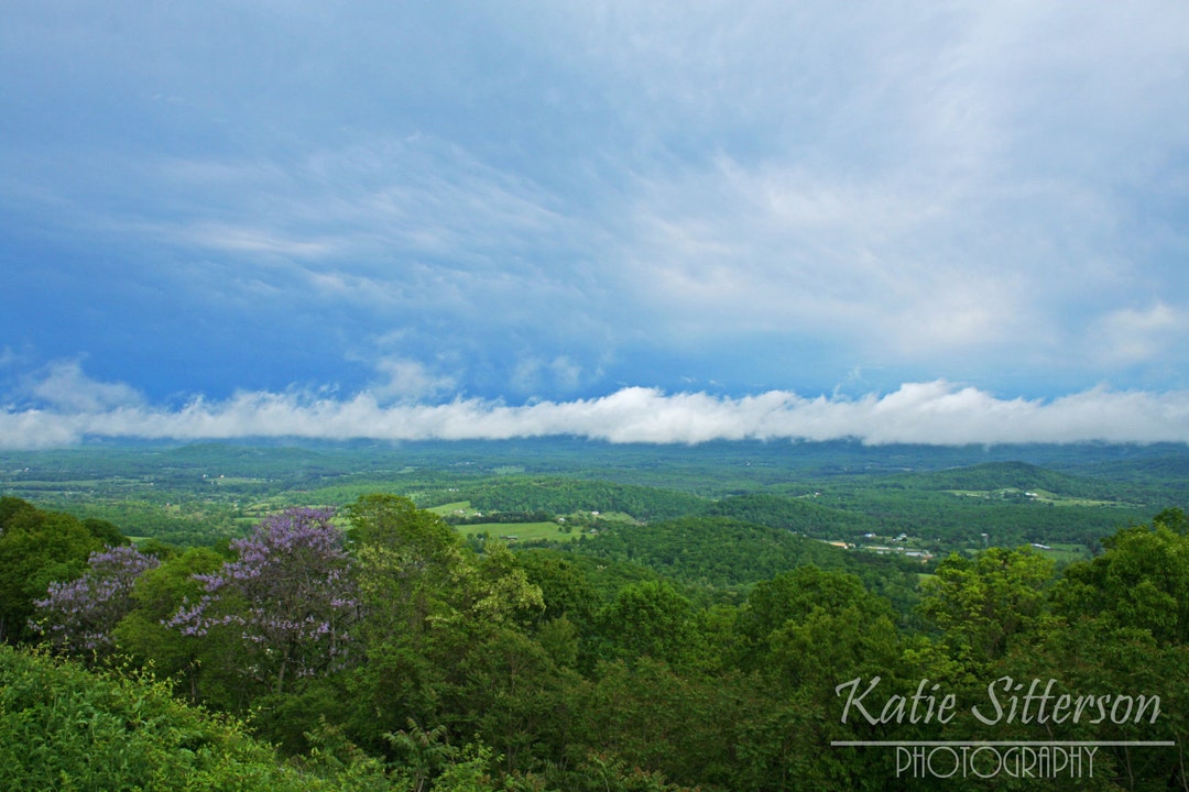 Blue Ridge Mountain Virginia Landscape View of the Valley and Sky, 8x10