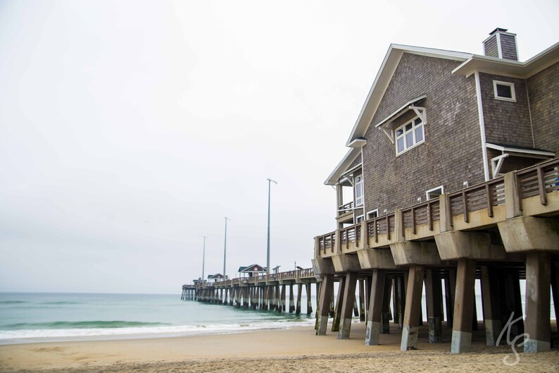 Jennette's Pier Nags Head NC Beach, Coastal Beach Decor, OBX Print, Christmas Gift, Gift for Him, Gift for Her image 1