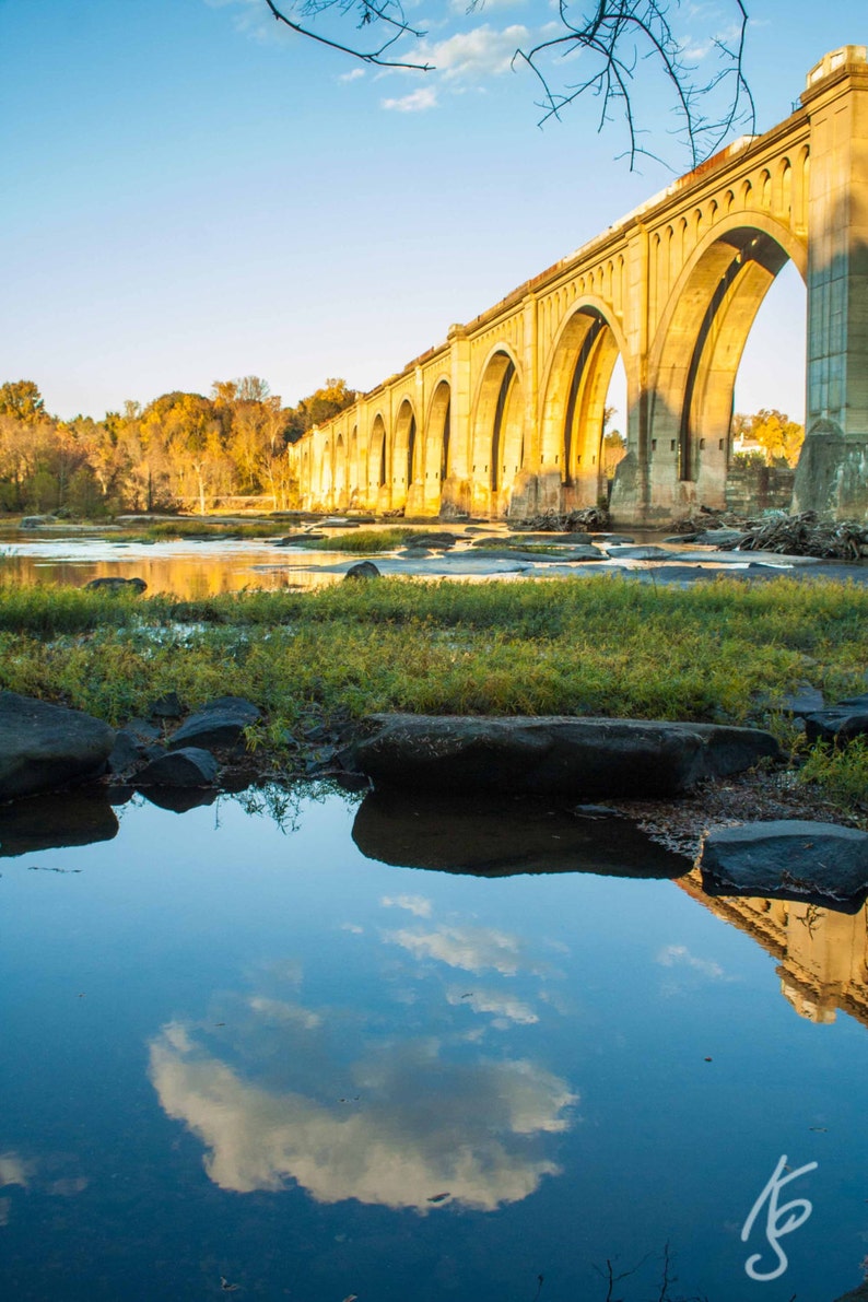James River Railway Bridge Water Reflection Photo or Canvas Etsy