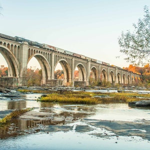James River Railway Bridge Fall Print or Canvas, Richmond Photo Christmas Gift, Home Office, Living Room, Gift for Him, Gift for Her