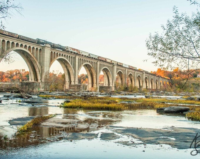 James River Railway Bridge Fall Print or Canvas Richmond - Etsy