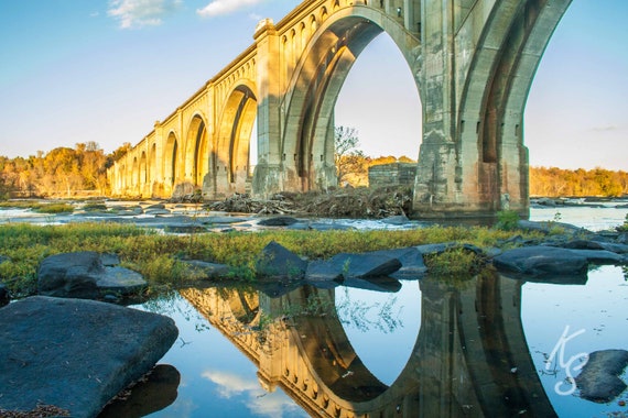 James River Railway Bridge Water Reflection Photo or Canvas | Etsy