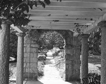 Arbor in Black and White at Maymont Park in Richmond Va, 8x10 Photo, Frame Available,  Christmas Gift, Gift for Him, Gift for Her