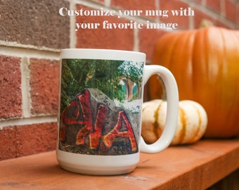 15 oz Personalized Photo Mug, Graduation Gift, Coworker Gift, Custom White Coffee Mug, Beach Mug, Richmond Mug, Dad Mug,  Gift