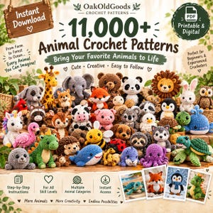 Crochet Bunny Amigurumi Pattern Instant Download PDF Cute Stuffed Animal Toy DIY Craft Gift Idea For Beginners, Beginner Crochet, Home Decor