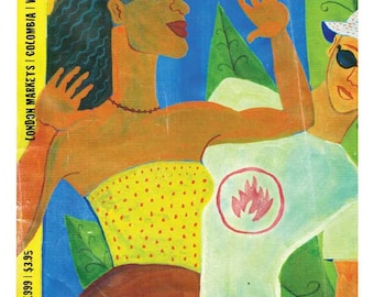 Może przedstawiać: Okładka czasopisma z kolorową ilustracją dwóch osób. Czasopismo nazywa się "ROAM", a okładka zawiera tekst "JAMAICA! Kompleksowy przegląd".