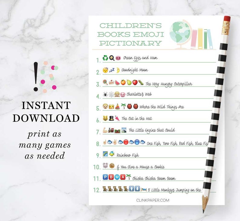 Children S Books Emoji Pictionary Baby Shower Game Etsy Children S Books Emoji Pictionary Baby Shower Game Etsy
