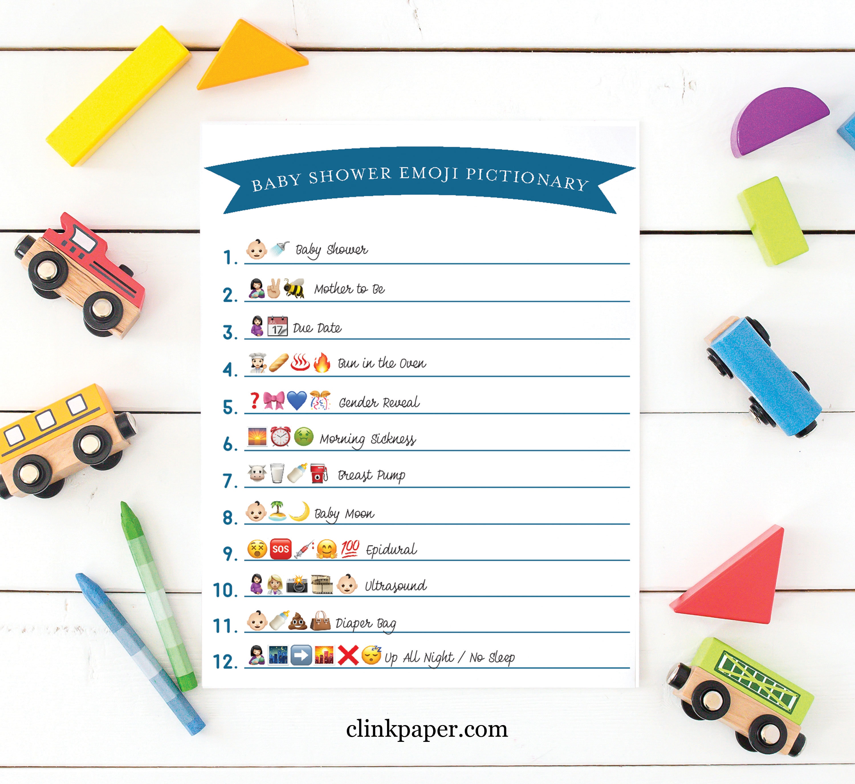 Baby Shower / Pregnancy Emoji Pictionary Baby Shower Game Instant
