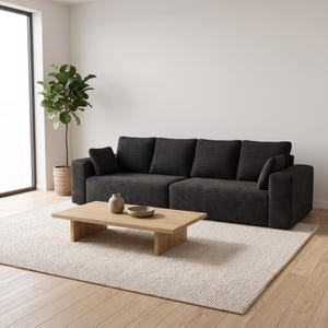 Extra Large Corduroy Sofa, 134 Inch Wide 4 Seater Couch, Deep Seat Modular - Ripple