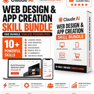 Claude AI Webbdesignfärdighet, Landningssidesgenerator, Webbplats UI UX Designer, SaaS Webbplatsbyggare, Webbappdesign Prompt Webbdesign