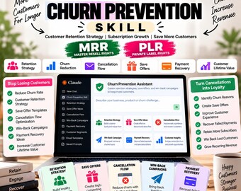 Claude AI Churn Prevention Skill for SaaS Customer Retention, Subscription Churn Reduction, Cancellation Flow and Payment Recovery
