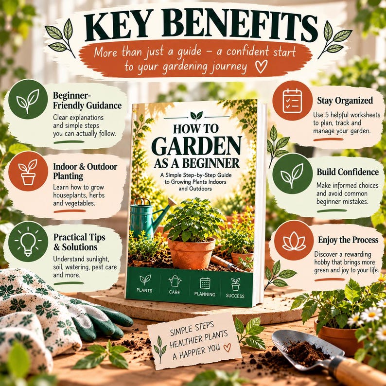 Gardening for Beginners Guide Easy Indoor Plant Care, Herb and ...