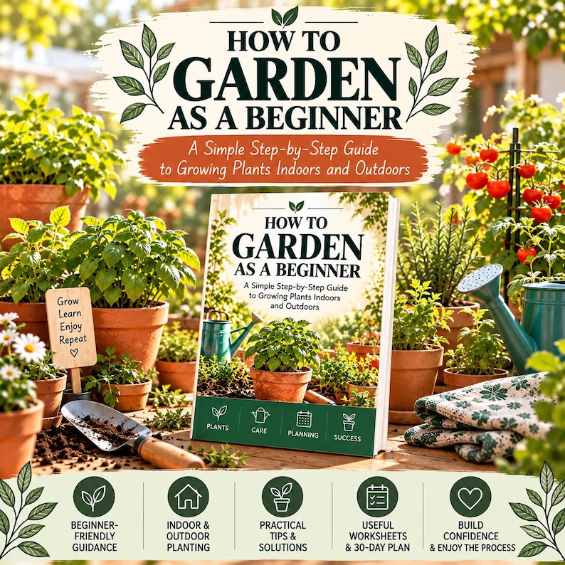 Gardening for Beginners Guide Easy Indoor Plant Care, Herb and ...