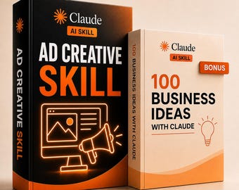 Claude AI Ad Creative Skill, AI Ad Copy Generator, Facebook Google Meta Ads, Marketing Copywriting, Ecommerce Marketing Tool Digital Product
