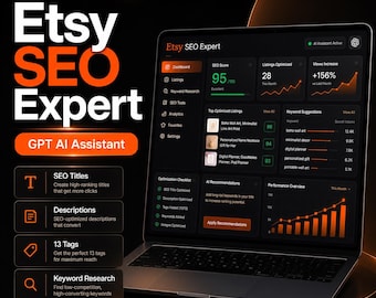 Etsy SEO Expert Gpt AI Assistant for Etsy Sellers, Etsy Listing SEO, Etsy Keyword Research, Etsy Titles, Tags & Descriptions Generator Gpt